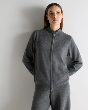 GiftWorthy Sale Women'S Alisa Full Zip Cashmere Cardigan Elephant Grey