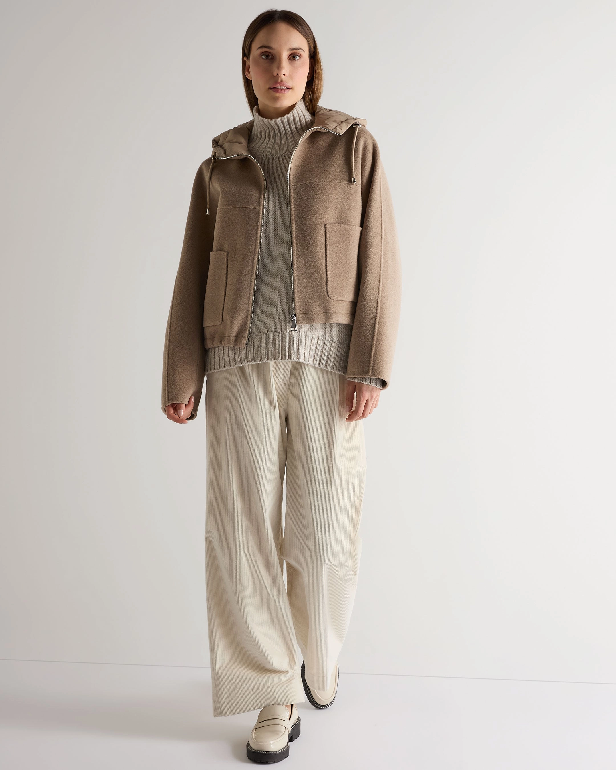 Women'S Chunky Funnel Neck Cashmere Jumper Ash Grey Marl Hot Pick Online Flash Sale Alert