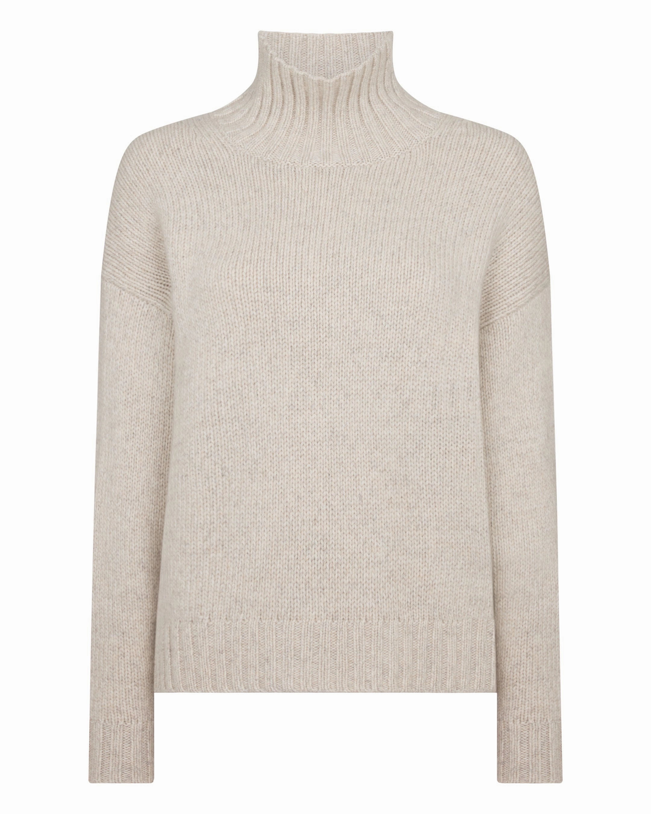 Hot Sale Alert Women'S Chunky Funnel Neck Cashmere Jumper Ash Grey Marl