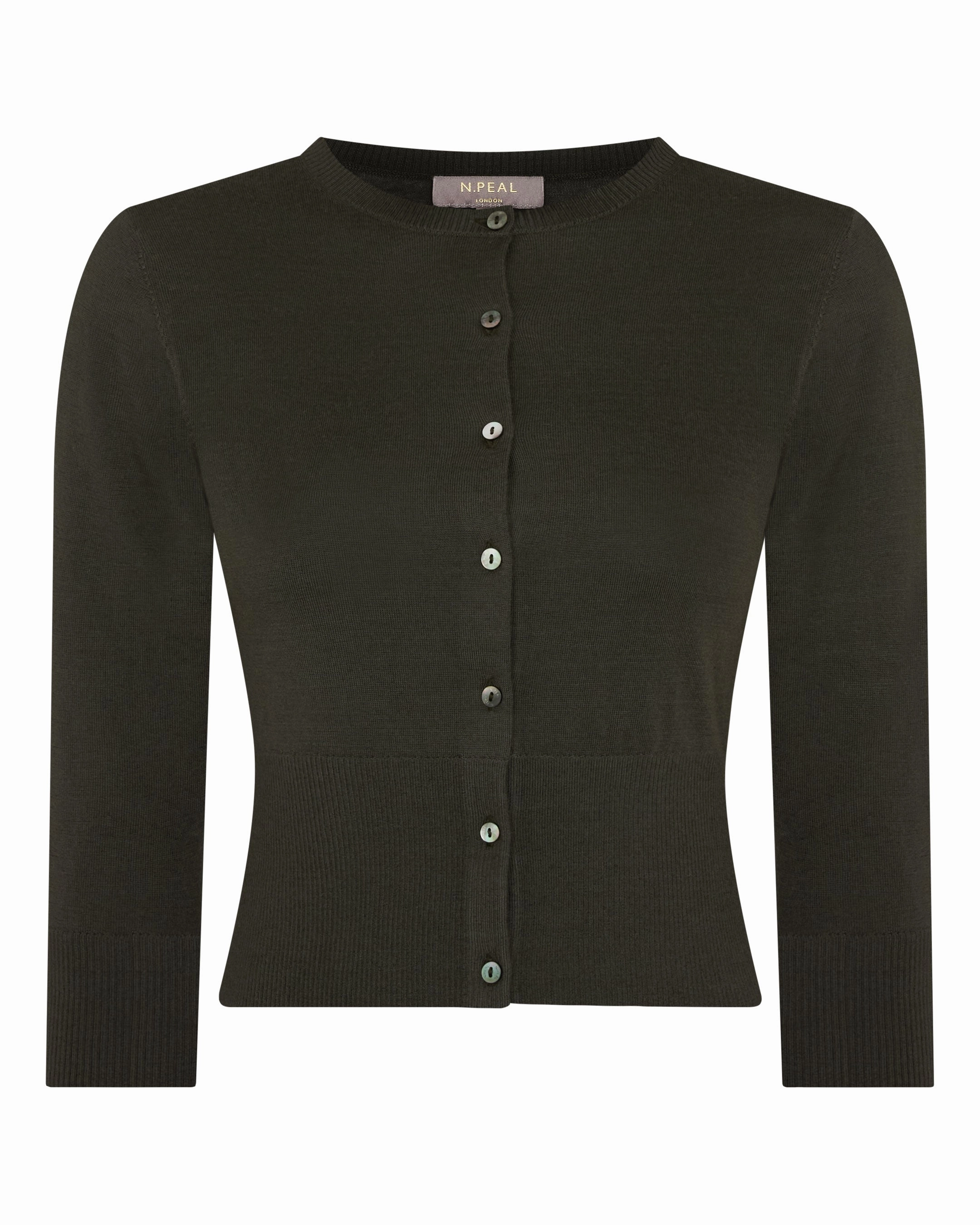Women'S Darcie Superfine Cashmere Cropped Cardigan Arabica Khaki Green Exclusive Online Offer