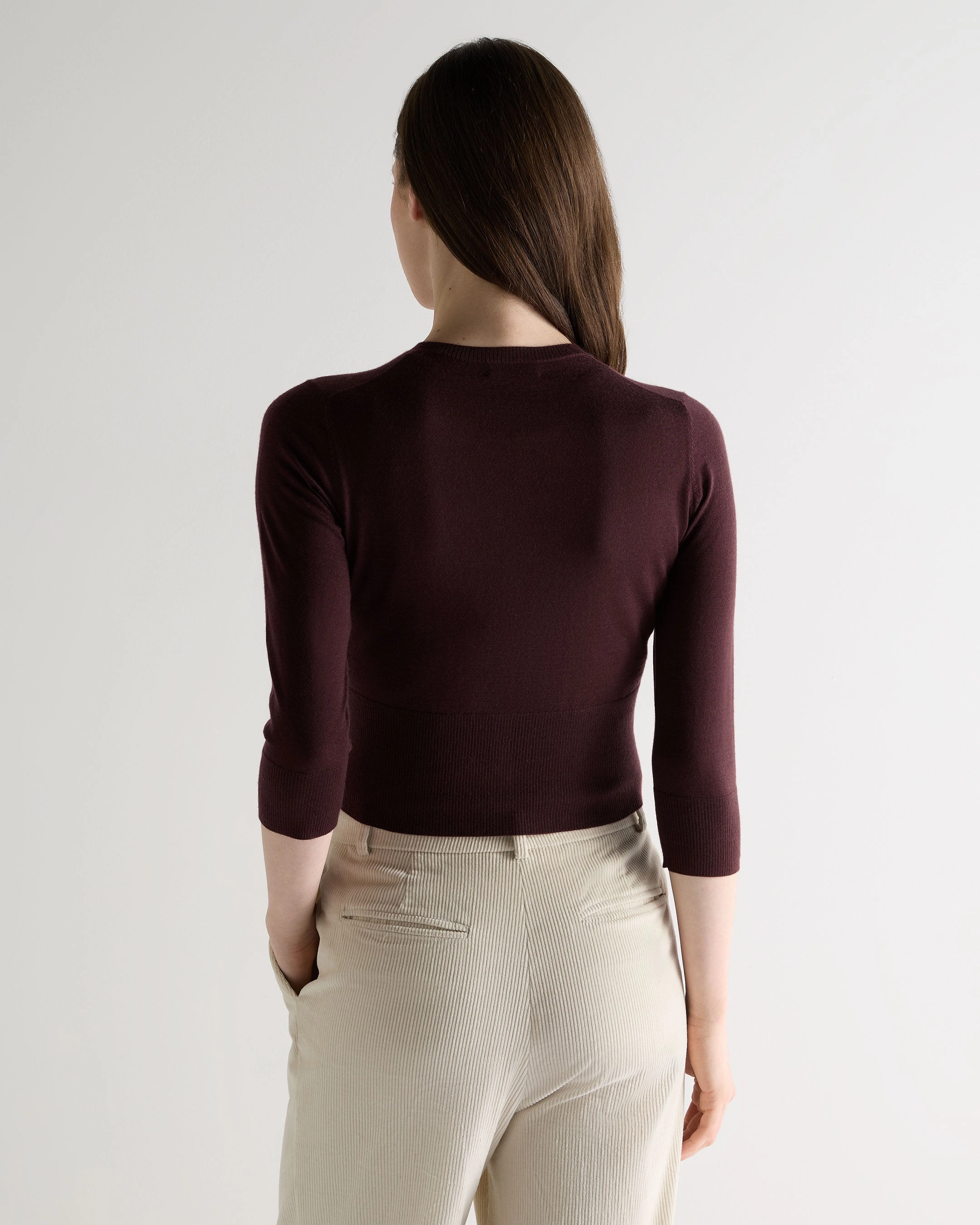 Trending Hot Deal Best Seller Discount Women'S Darcie Superfine Cashmere Cropped Cardigan Claret Red