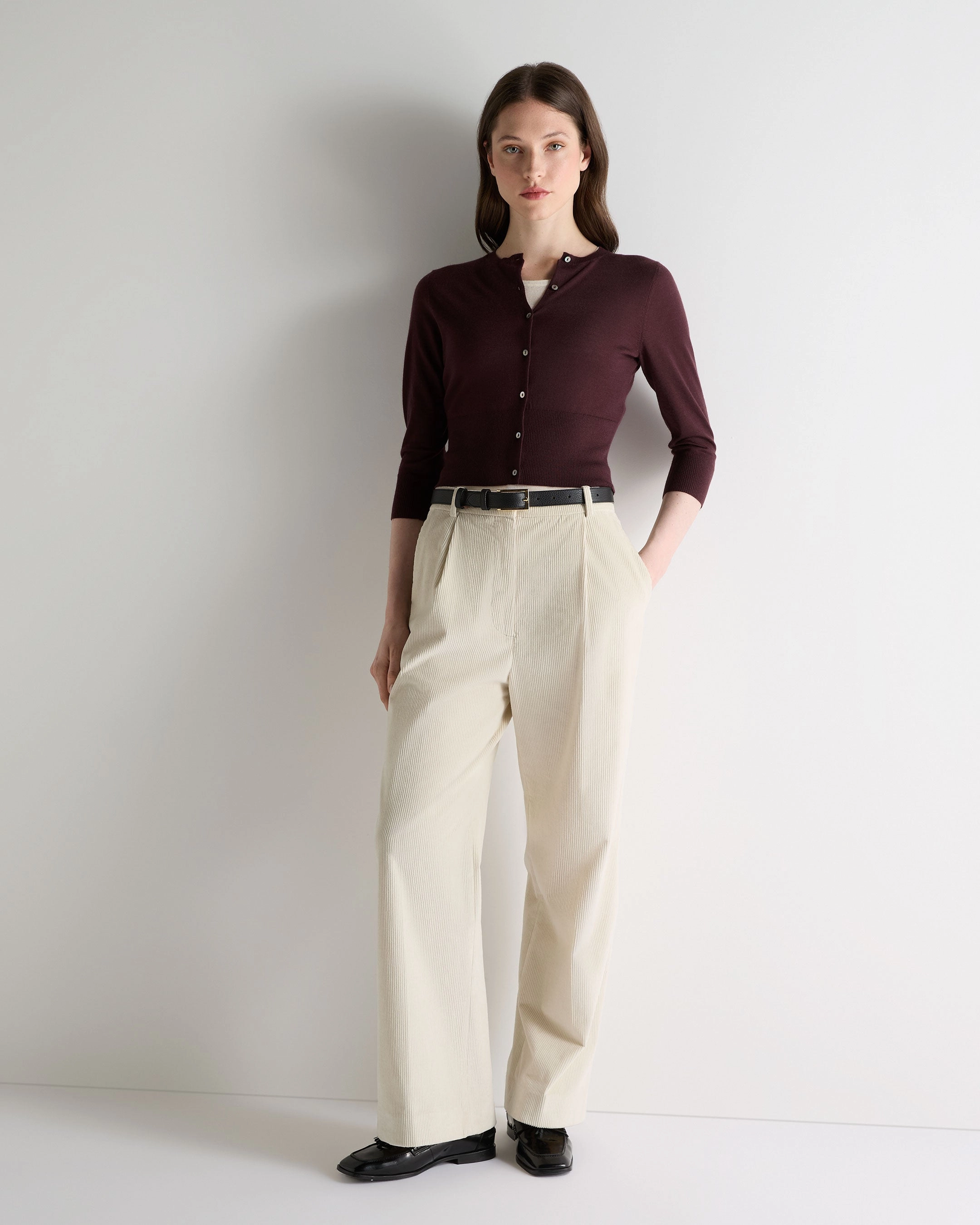 MustHave Deal Todays Steal Women'S Darcie Superfine Cashmere Cropped Cardigan Claret Red