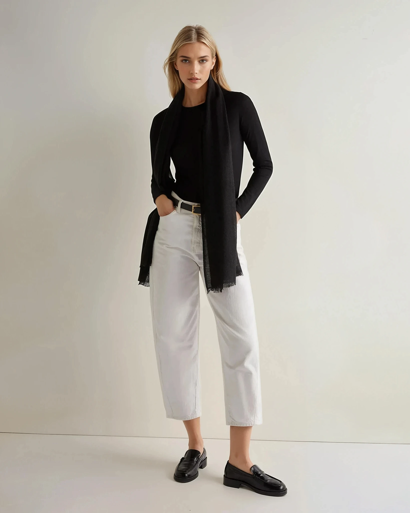 Best Deal Alert Shop Todays Picks Women'S Eden Superfine Cashmere Round Neck Top Black