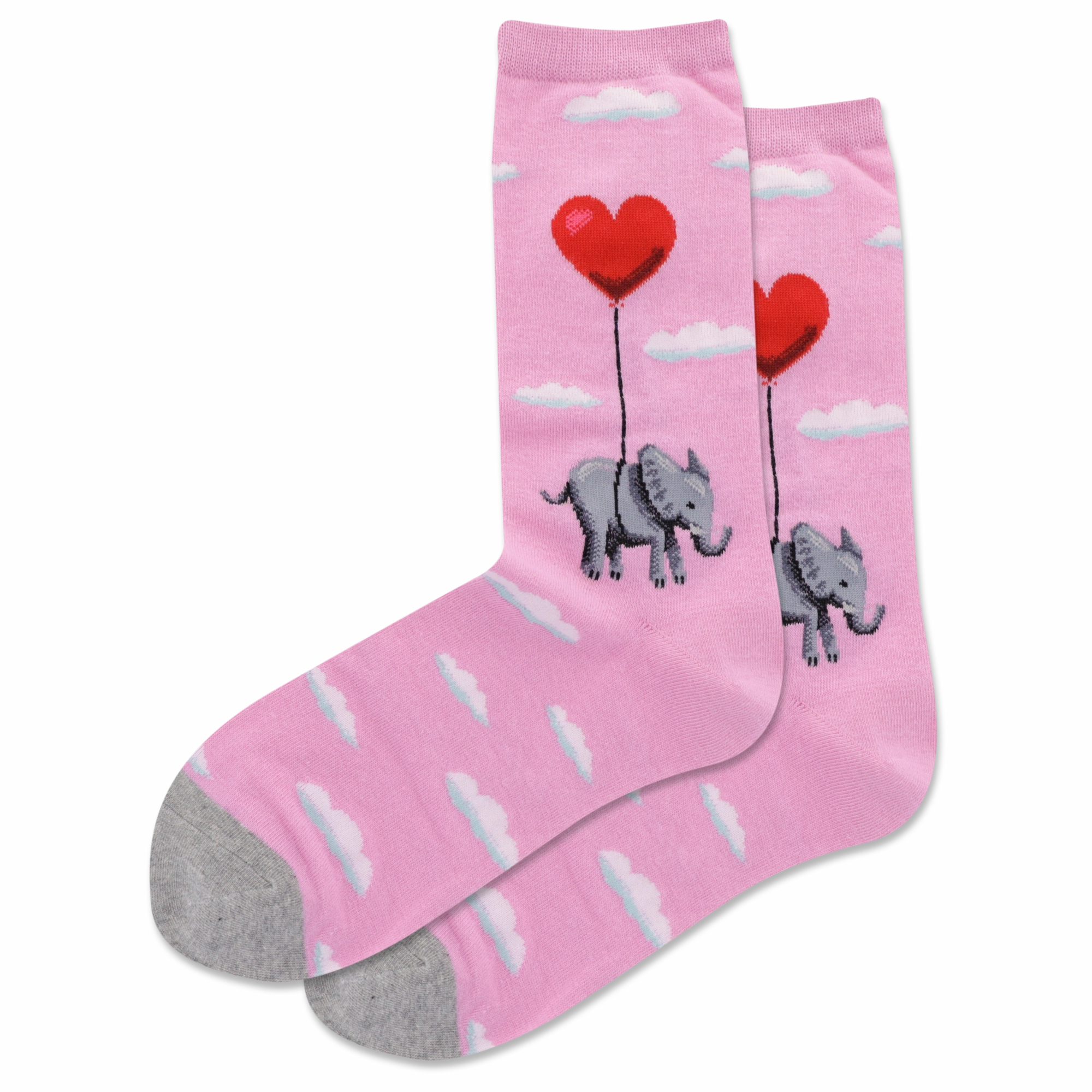 Women'S Elephant Heart Balloon Crew Socks Special Occasion Discount Daily Clearance Deal