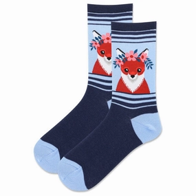 Dont Miss Big Savings Women'S Flower Crown Fox Crew Sock