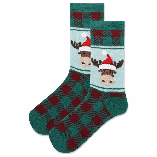Women'S Fuzzy Moose Head Crew Socks Hot Picks Today