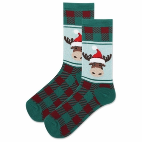 Women'S Fuzzy Moose Head Crew Socks Hot Picks Today