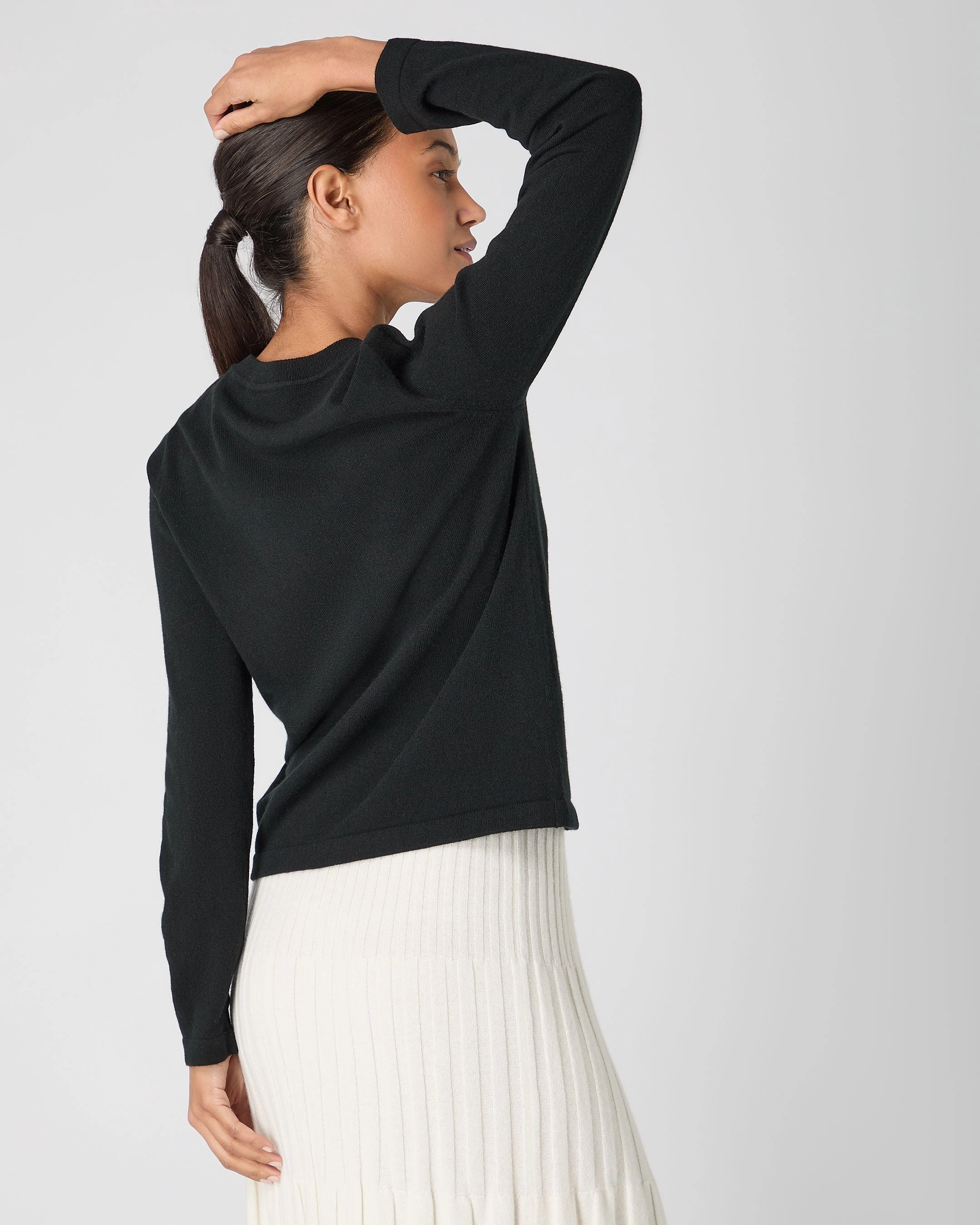 Mega Discount Event Trending Hot Deal Women'S Hallie Round Neck Cashmere Jumper Black