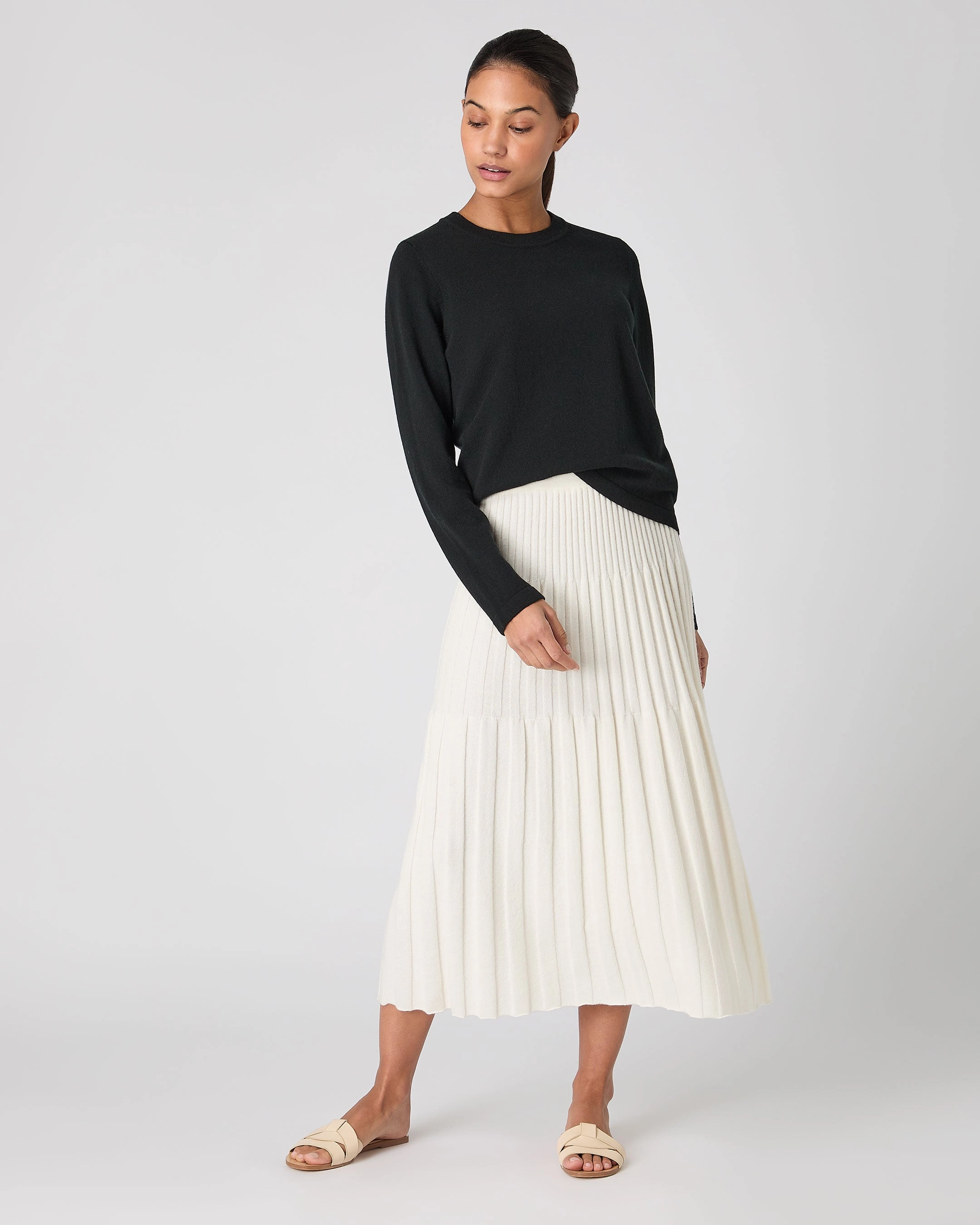 Todays Best Deal Limited Offer Alert Women'S Hallie Round Neck Cashmere Jumper Black