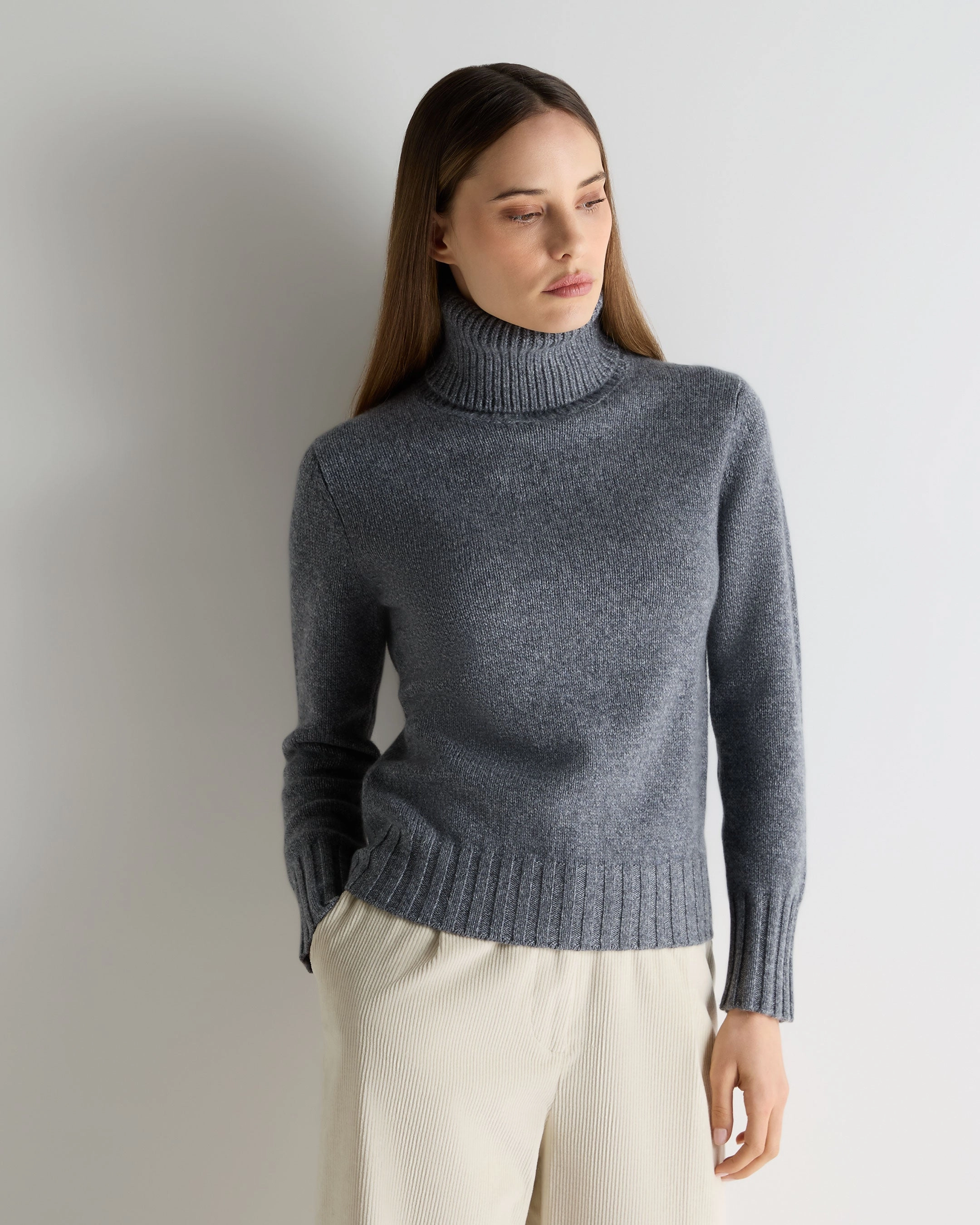 Biggest Savings Now Flash Offer Today Women'S Hazel Chunky Roll Neck Cashmere Jumper Grey Melange