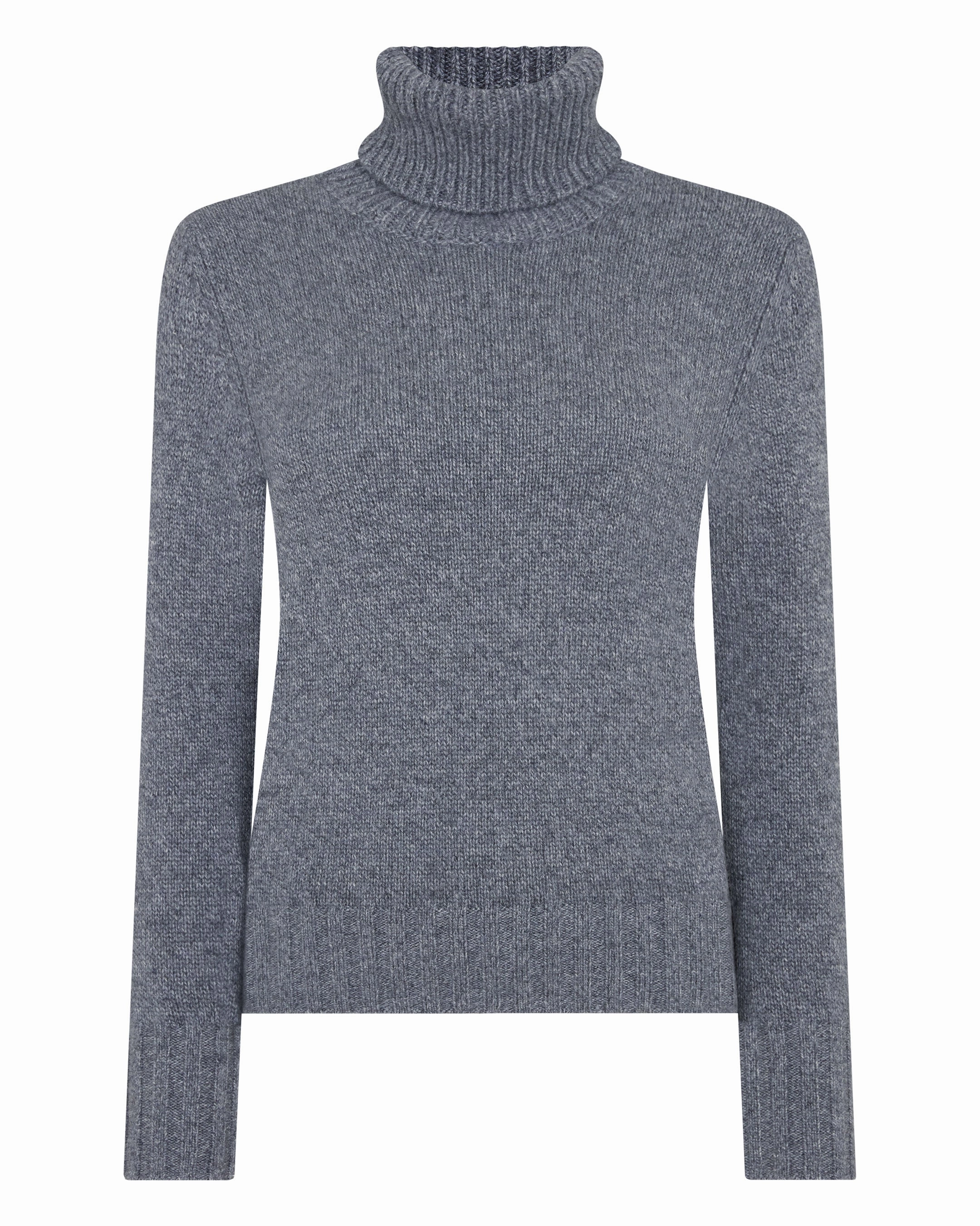 Grab It Fast Women'S Hazel Chunky Roll Neck Cashmere Jumper Grey Melange