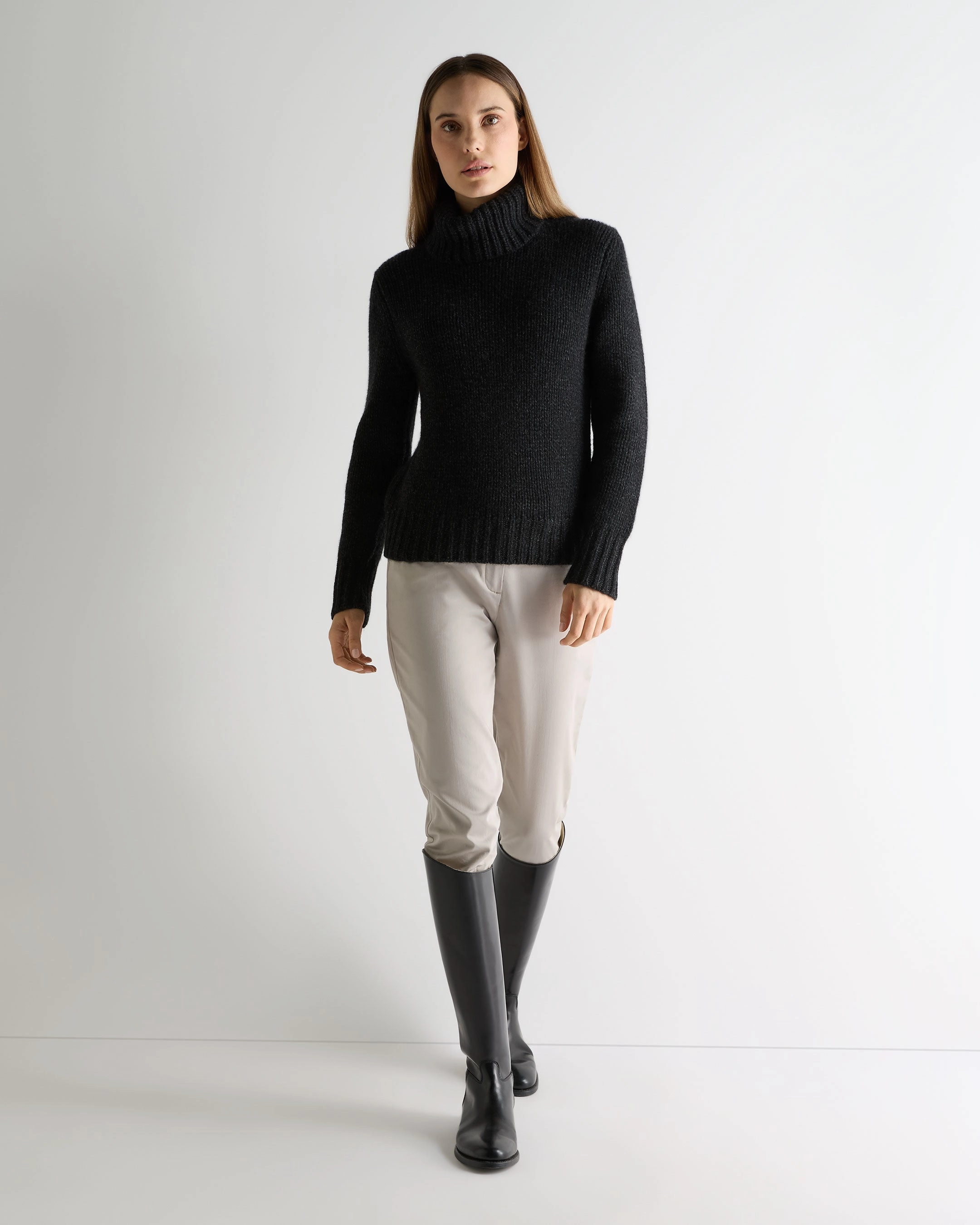 Steal Todays Offer Hot Price Drop Women'S Hazel Hand Knit Cashmere Jumper Charcoal Grey Melange