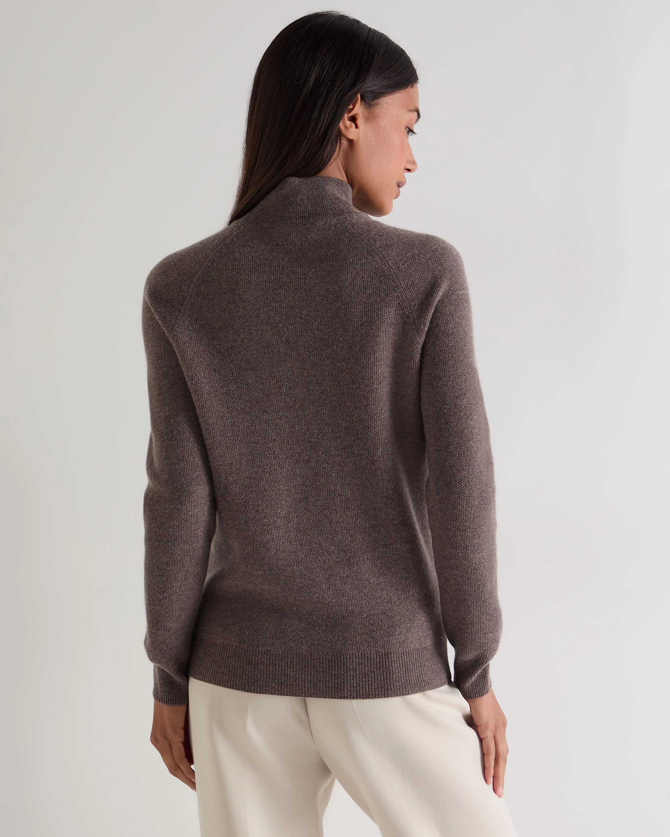 Women'S Honeycomb Knit Cashmere Jumper Otter Brown Special Deals Online