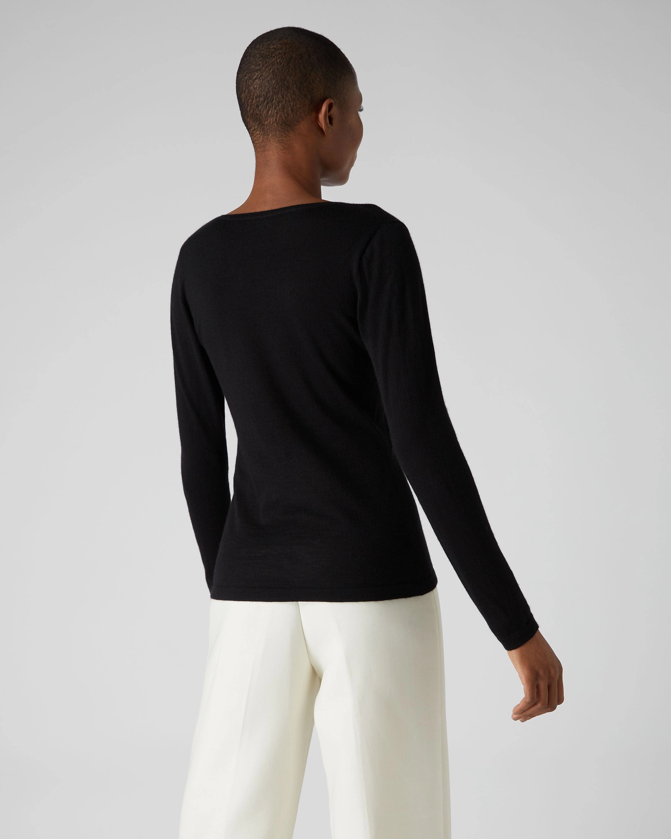 Hot Pick of the Day Women'S Imogen Superfine Cashmere V Neck Jumper Black
