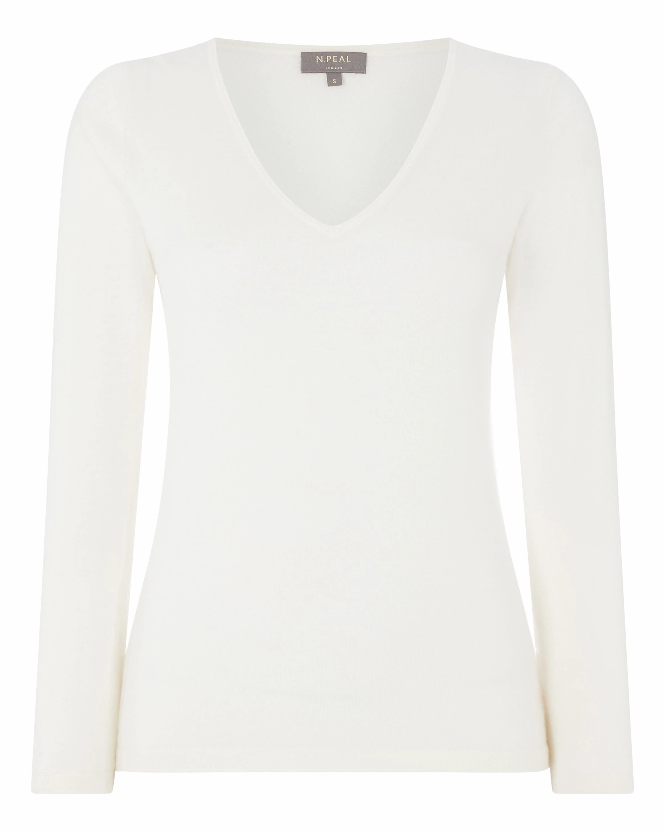 Women'S Imogen Superfine Cashmere V Neck Jumper New Ivory White Trending Now Offer Flash Sale Now