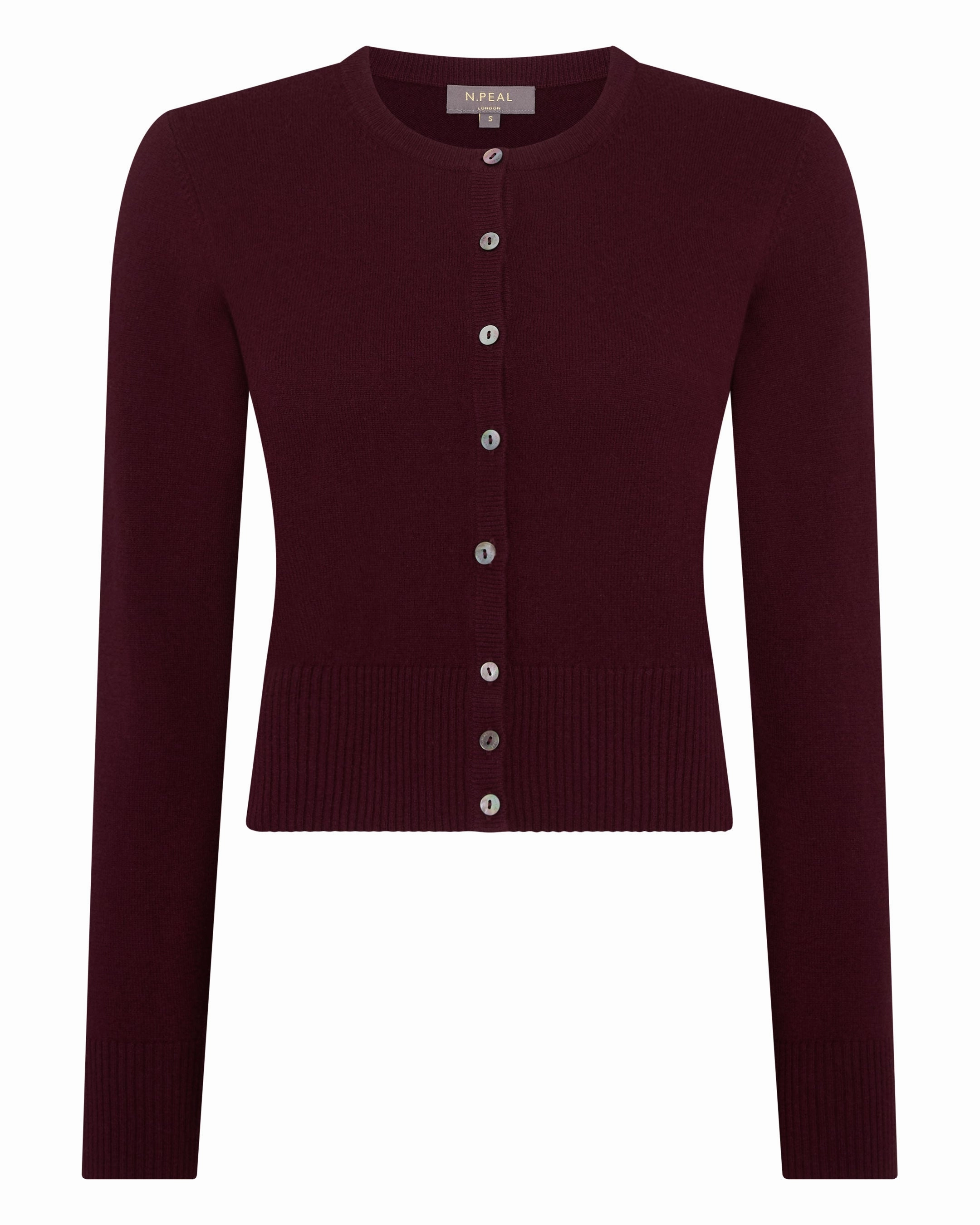 Trending Now Discount Women'S Ivy Cropped Cashmere Cardigan Bordeaux Red