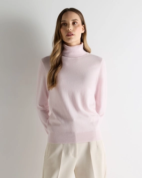 Women'S Luna Roll Neck Cashmere Jumper Chalk Pink Mega Sale Now