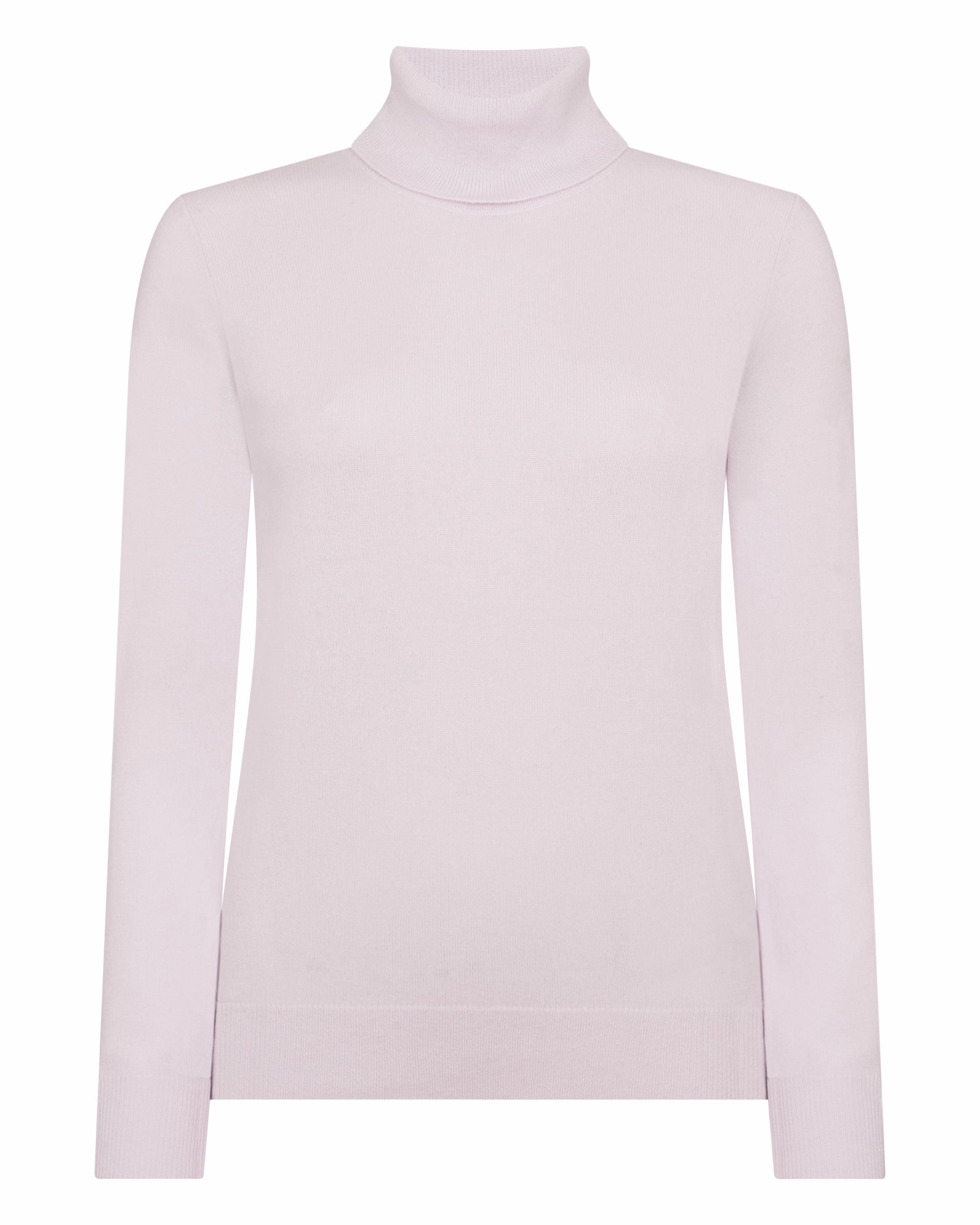 Women'S Luna Roll Neck Cashmere Jumper Chalk Pink Hot Sale Alert