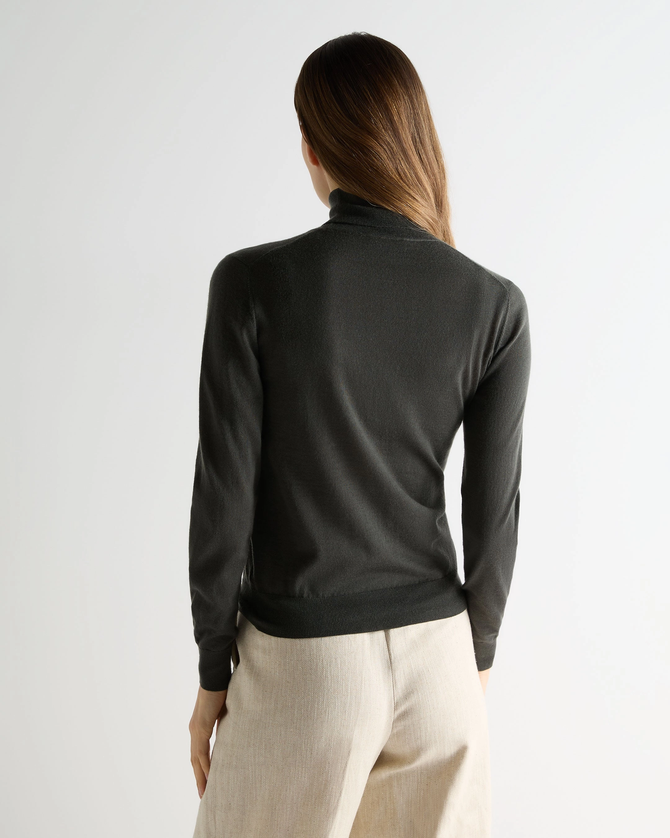 Women'S Margot Superfine Cashmere Roll Neck Jumper Arabica Khaki Green Special Price Today Big Savings Event