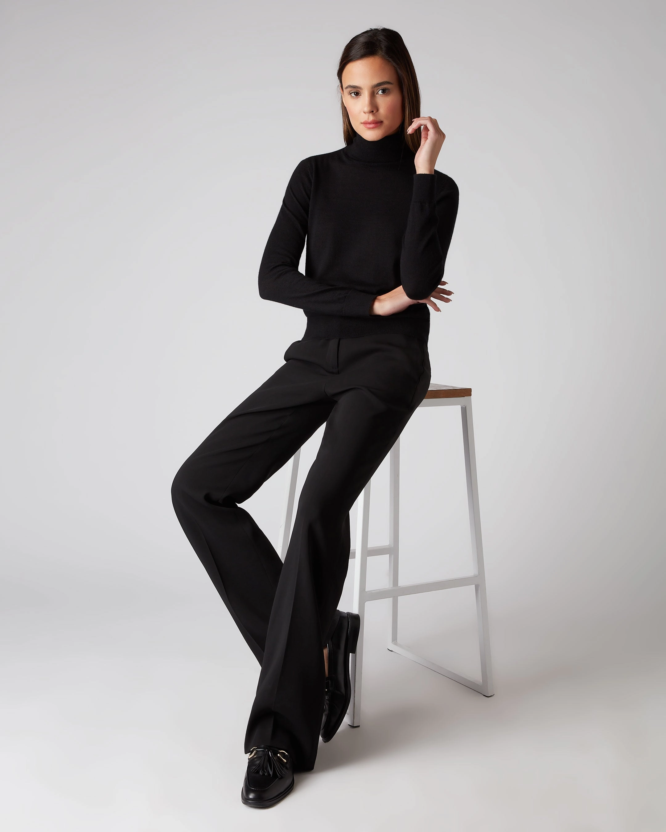 Today Only Special Women'S Margot Superfine Cashmere Roll Neck Jumper Black