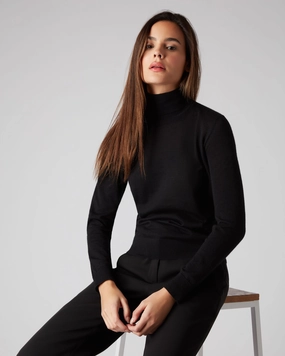 Today Only Special Price Drop Frenzy Women'S Margot Superfine Cashmere Roll Neck Jumper Black