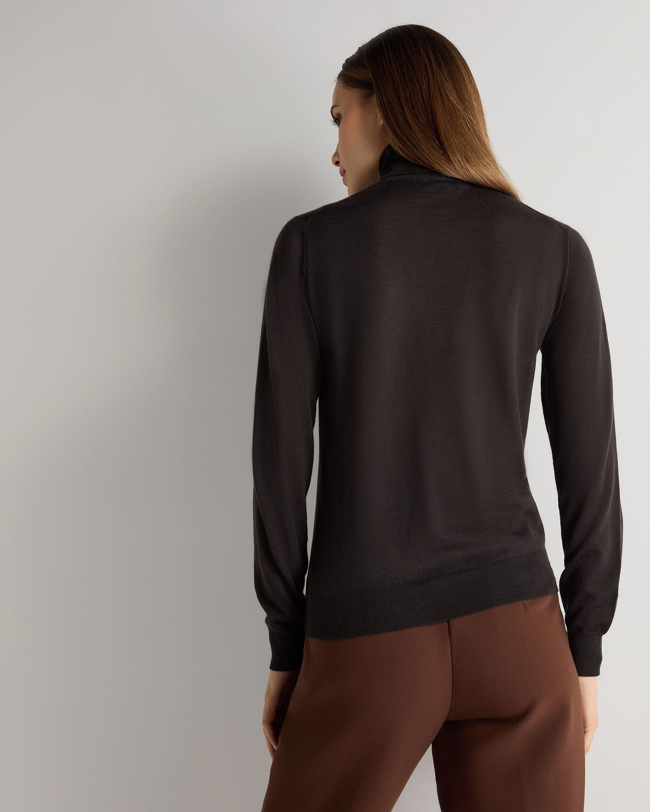 Women'S Margot Superfine Cashmere Roll Neck Jumper Chocolate Brown Save Today Event Todays Mega Savings