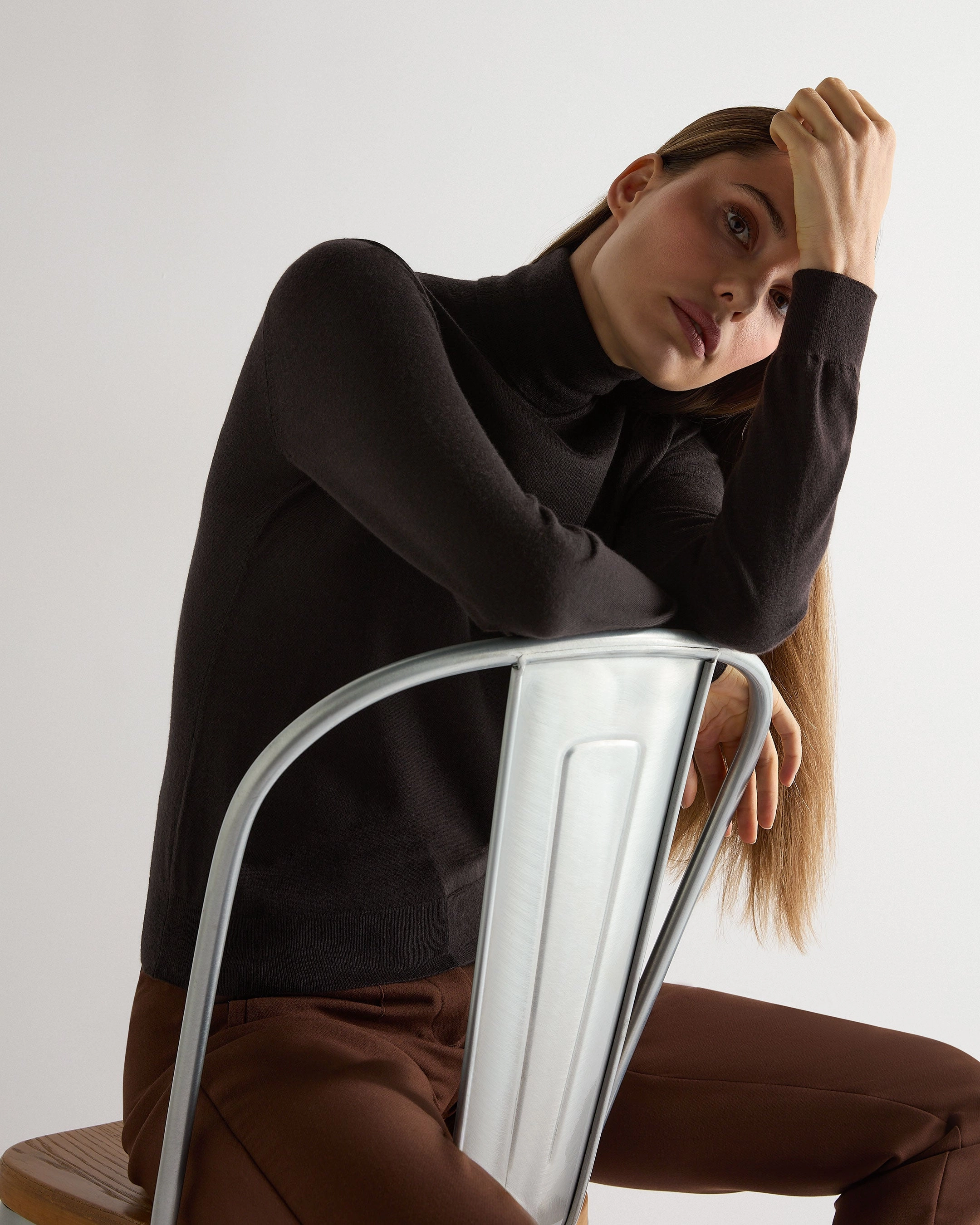 Women'S Margot Superfine Cashmere Roll Neck Jumper Chocolate Brown Shop Now Save Limited Edition Offer