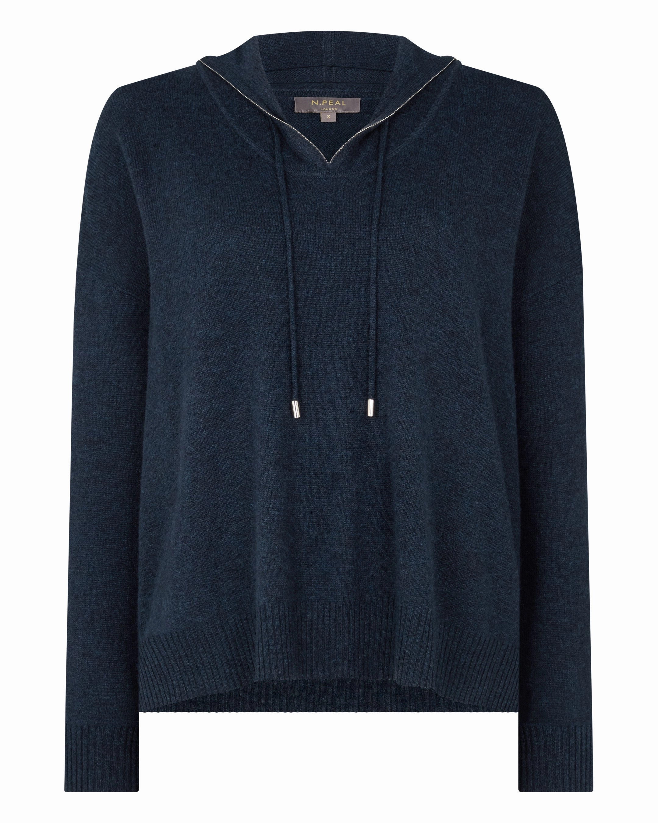 Women'S Maya Metal Trim Cashmere Hoodie Indigo Blue Shop Hot Deals Big Savings Event