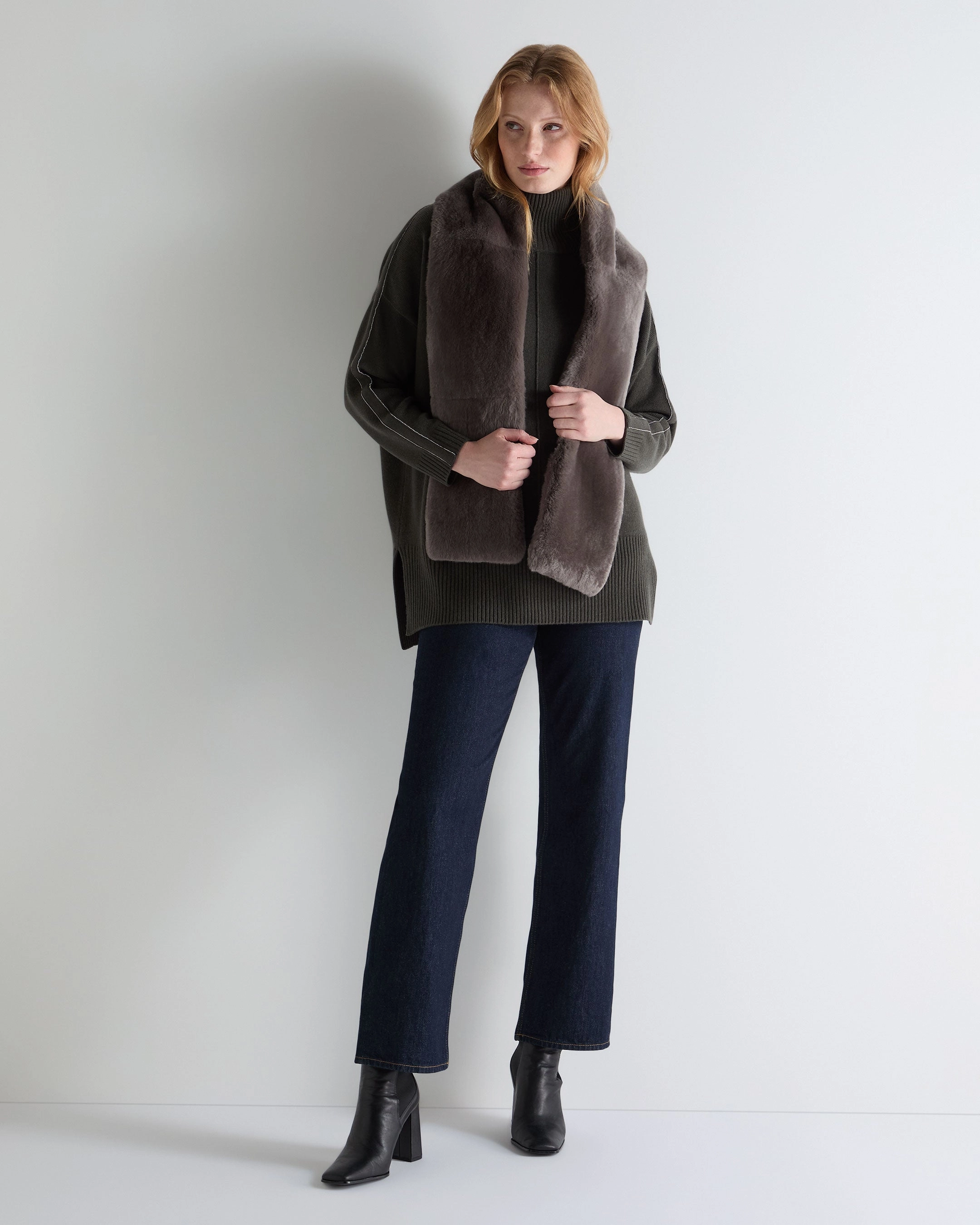 Limited Offer Alert Women'S Mock Neck Long Cashmere Jumper Arabica Khaki Green