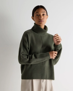 Special Savings Today Women'S Mollie Metal Roll Neck Cashmere Jumper Army Green