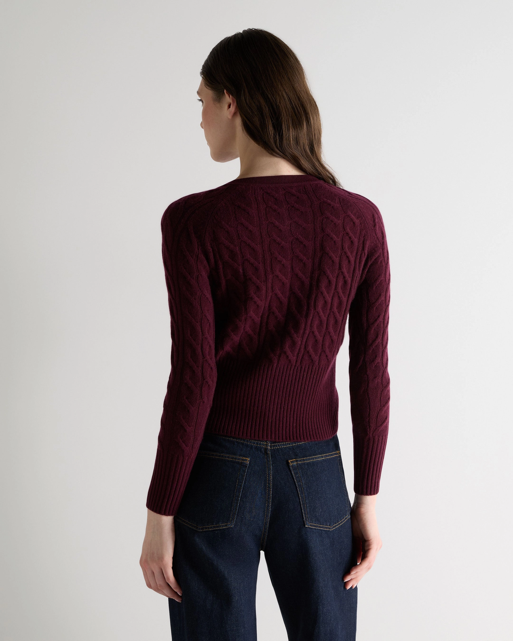 Trending Savings Now Perfect Gift Offer Women'S Myla Cable Cashmere Cardigan Bordeaux Red