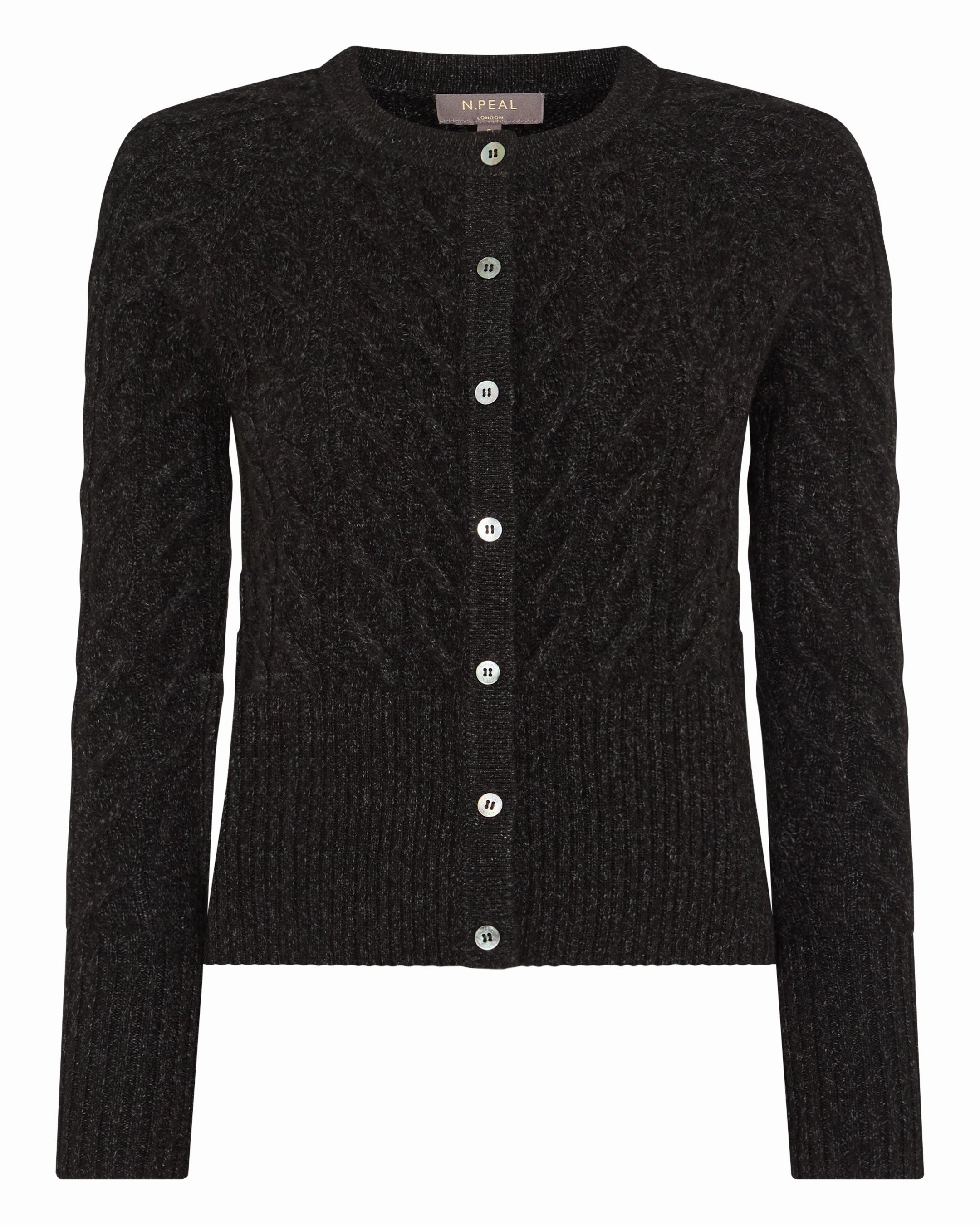 Hot Savings Alert Todays Steal Women'S Myla Cable Cashmere Cardigan Charcoal Grey Melange