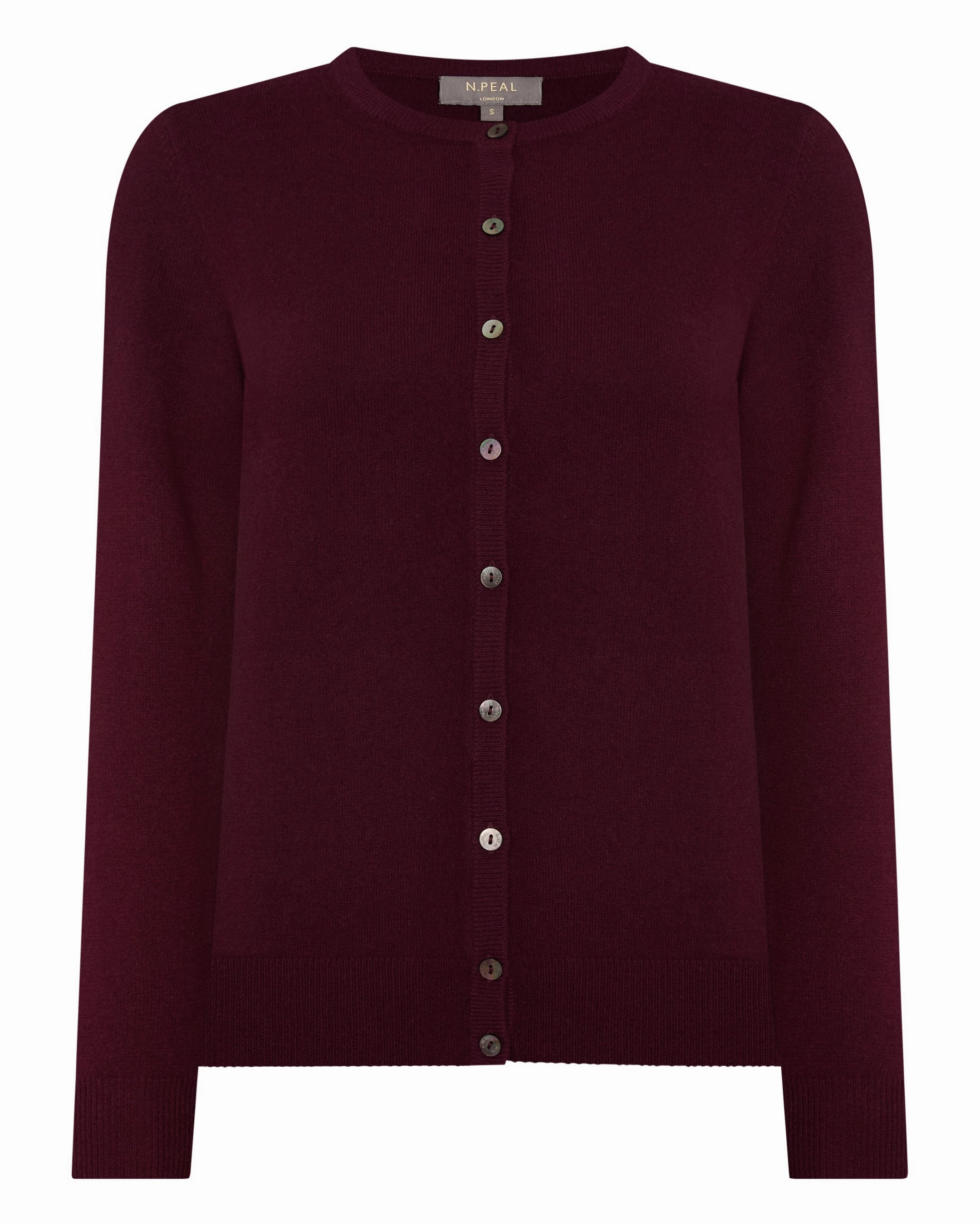 Women'S Olivia Round Neck Cashmere Cardigan Bordeaux Red Gift Ideas Galore
