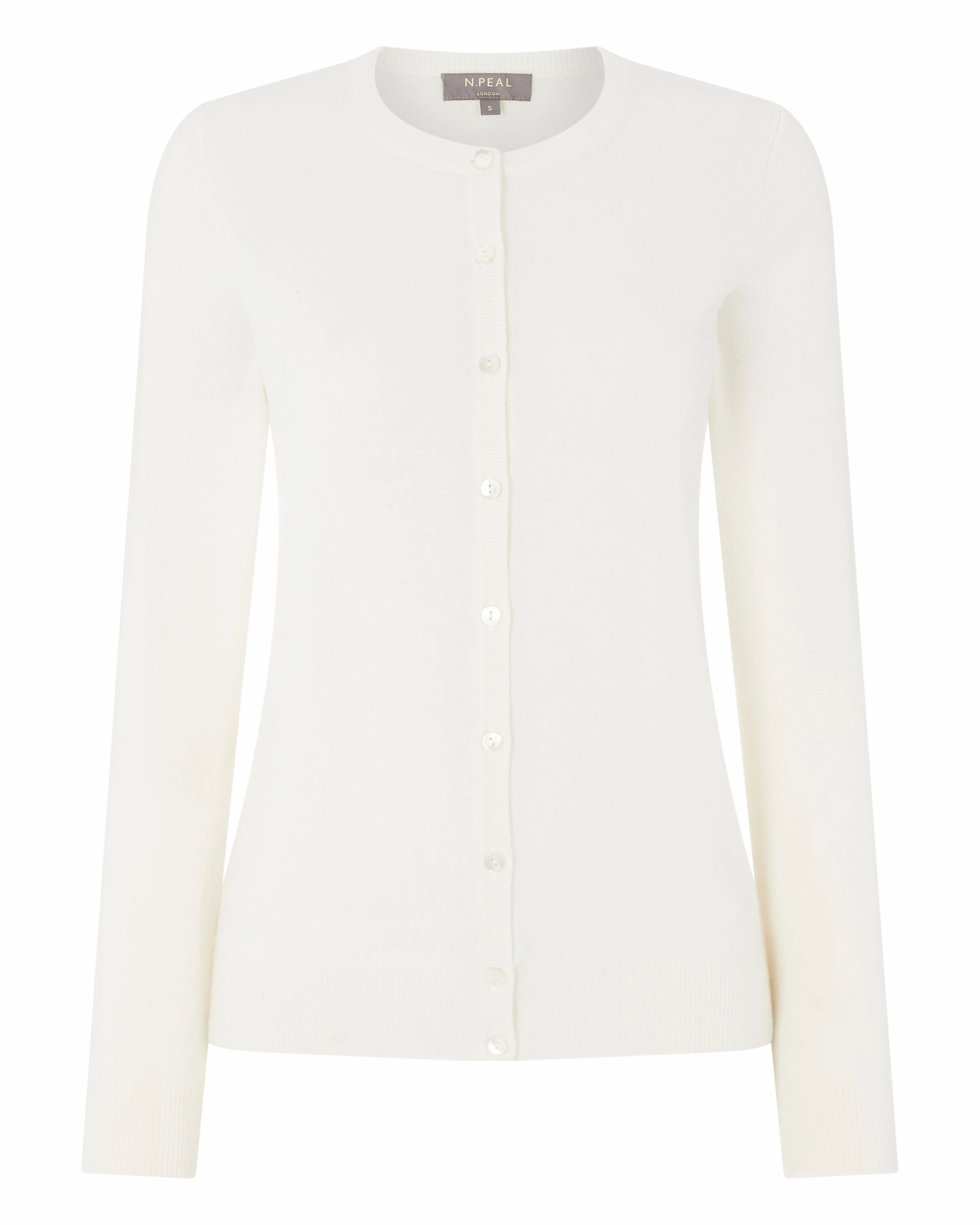 MustShop Sale Women'S Olivia Round Neck Cashmere Cardigan New Ivory White