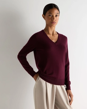 Women'S Phoebe V Neck Cashmere Jumper Bordeaux Red Shop Save Big EndofWeek Deals