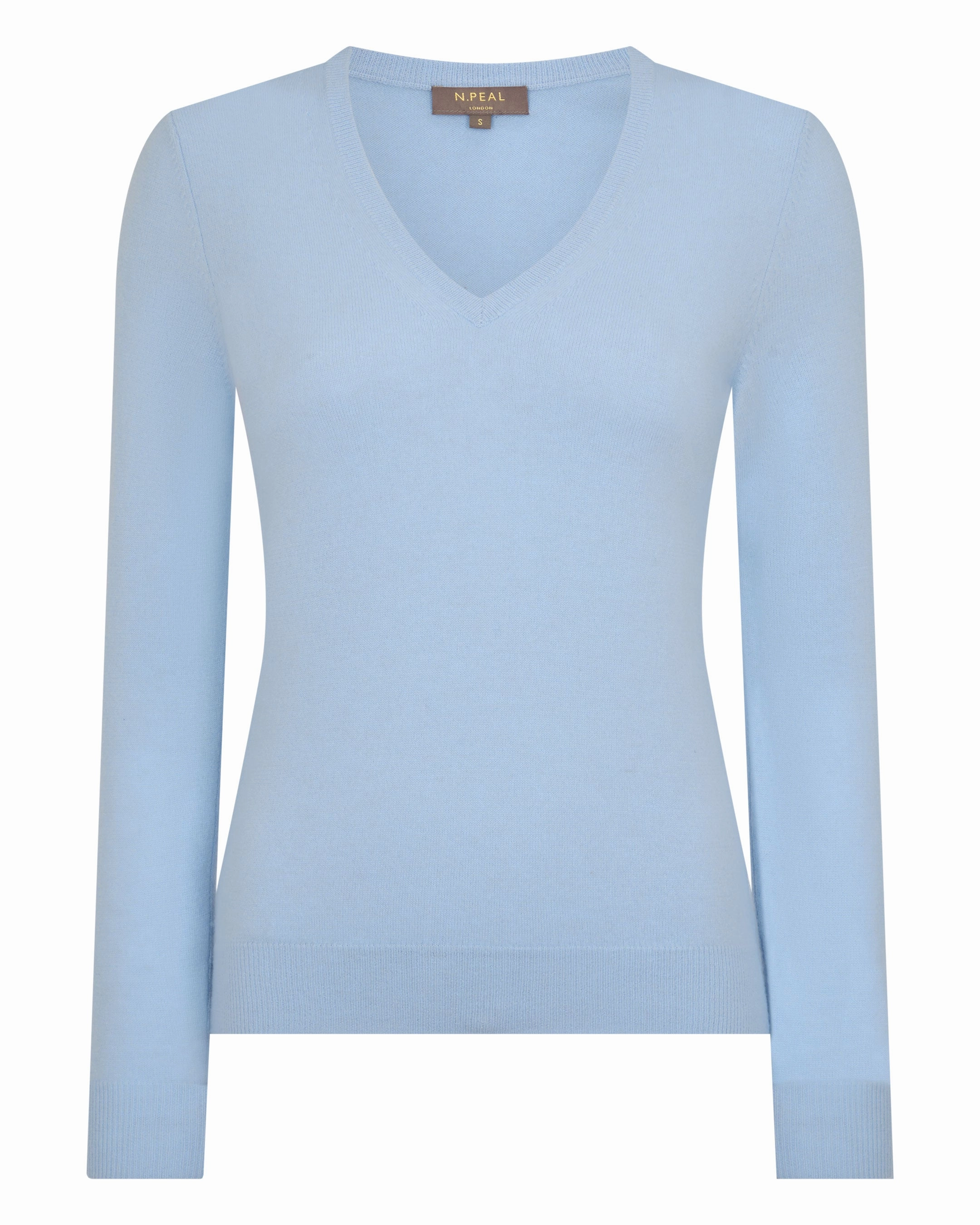 Shop Save Big Women'S Phoebe V Neck Cashmere Jumper Sea Mist Blue