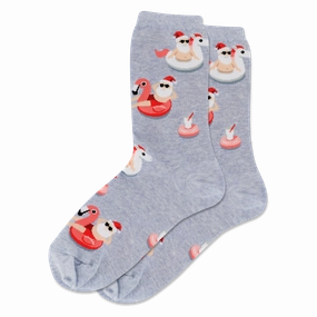 Hot Discount Deal Women'S Pool Float Santa Crew Socks