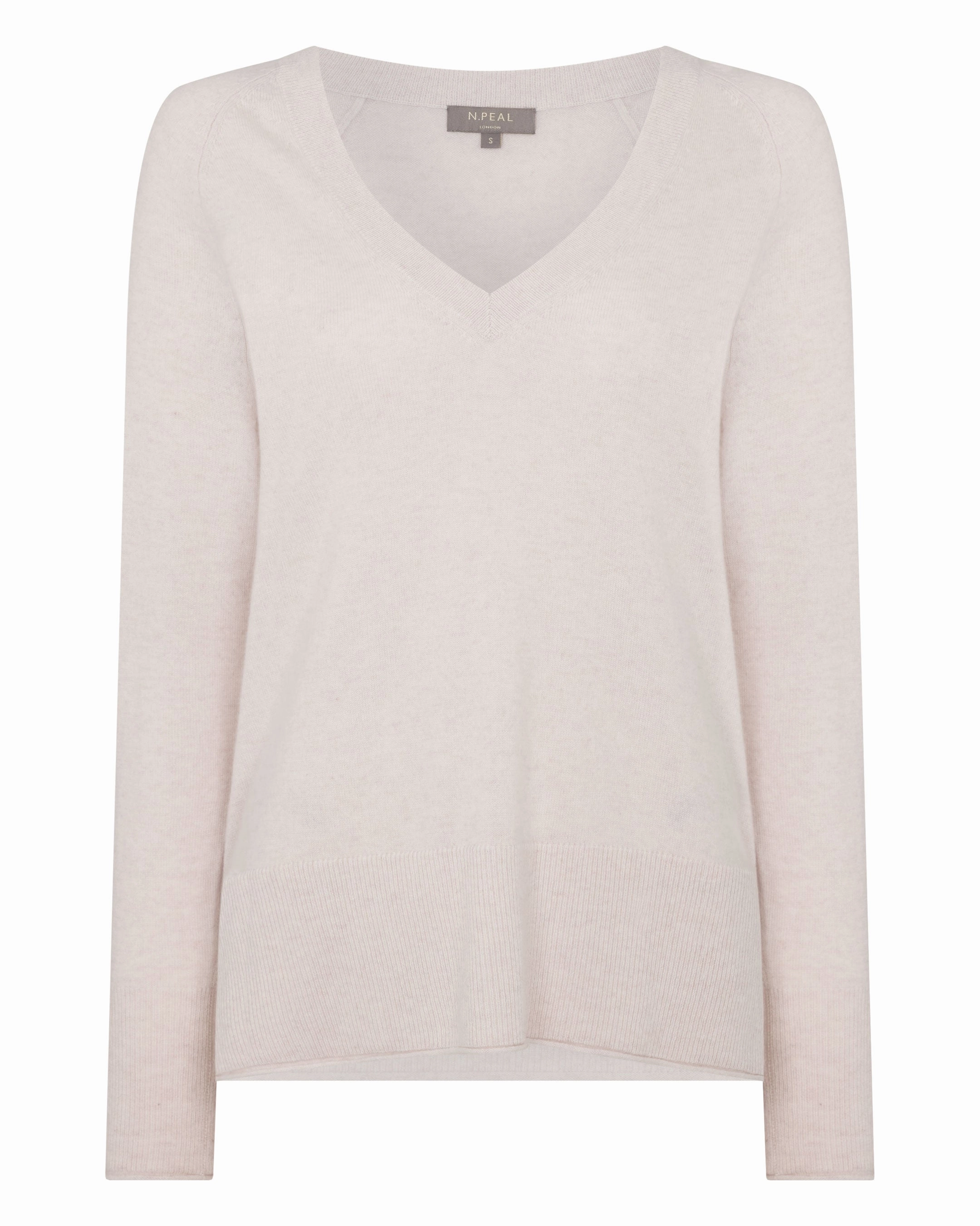 Women'S Relaxed V Neck Cashmere Jumper Frost White Trending Deals Today