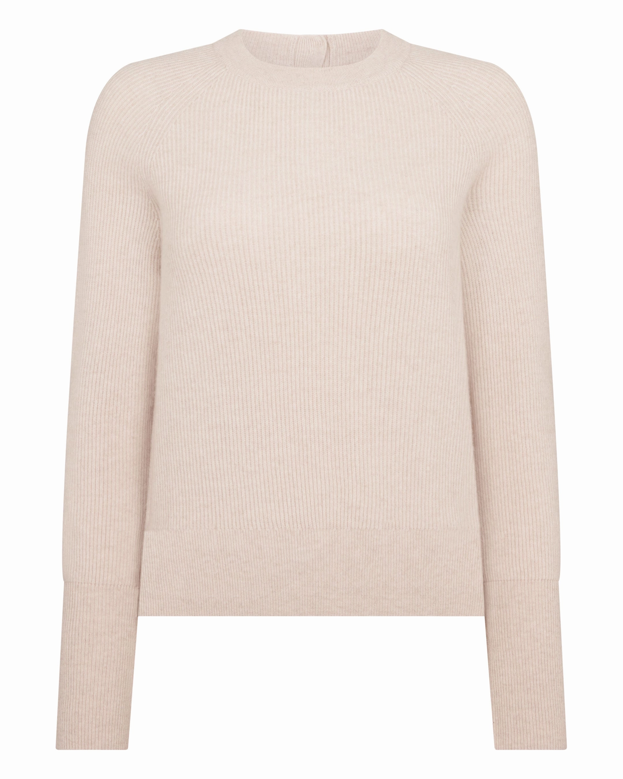 Women'S Rib Raglan Cashmere Jumper Ecru White Limited Offer Alert Hot Offer Inside