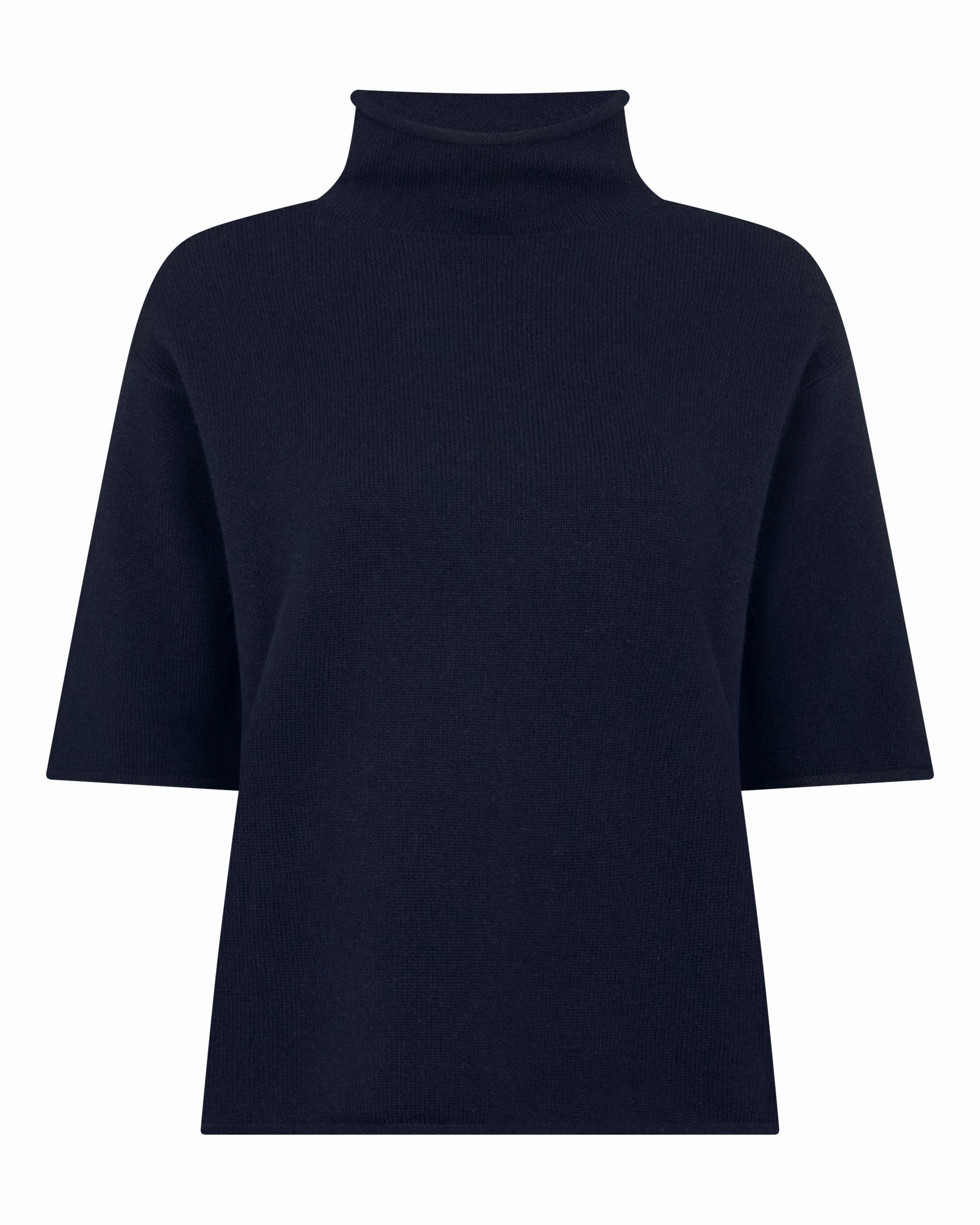 Instant Savings Inside Dont Miss Big Savings Women'S Short Sleeve Turtle Neck Cashmere Jumper Navy Blue