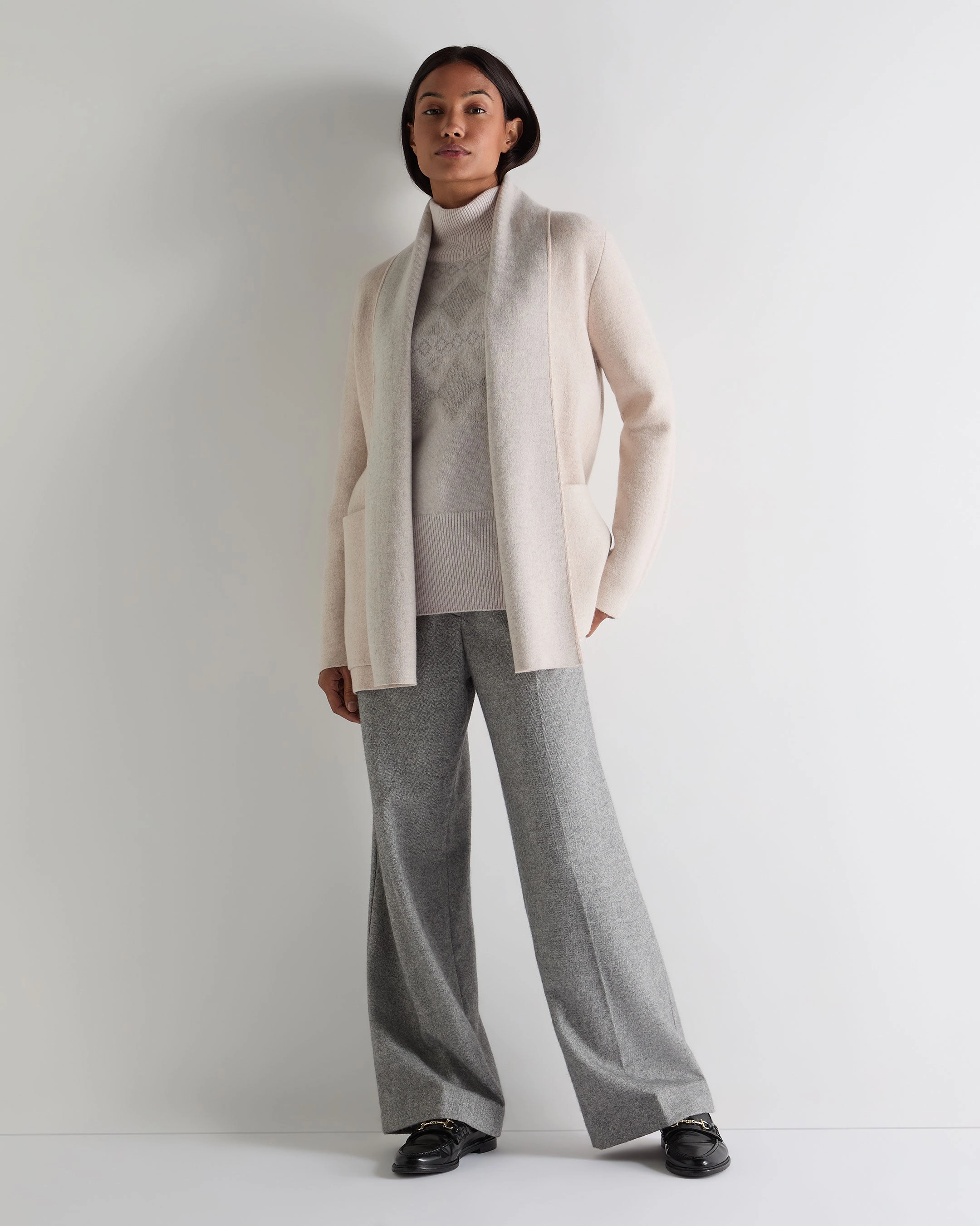 Daily Special Offer Women'S Sparkle Jacquard Cashmere Jumper Pebble Grey