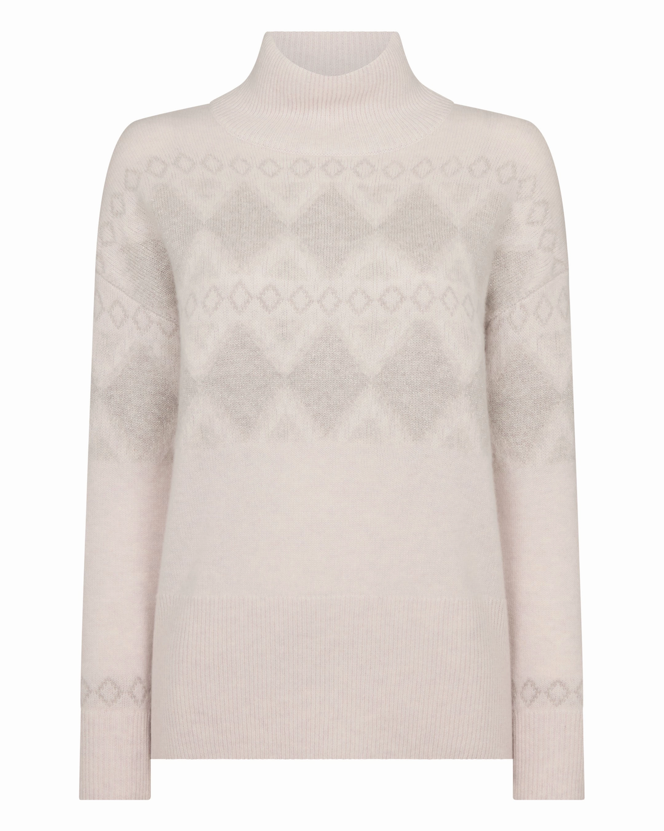 Women'S Sparkle Jacquard Cashmere Jumper Pebble Grey Clearance Event Alert Big Sale Today