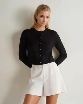 Women'S Superfine Cashmere Round Neck Cardigan Black Shop Hot Picks Shop the Best Deals