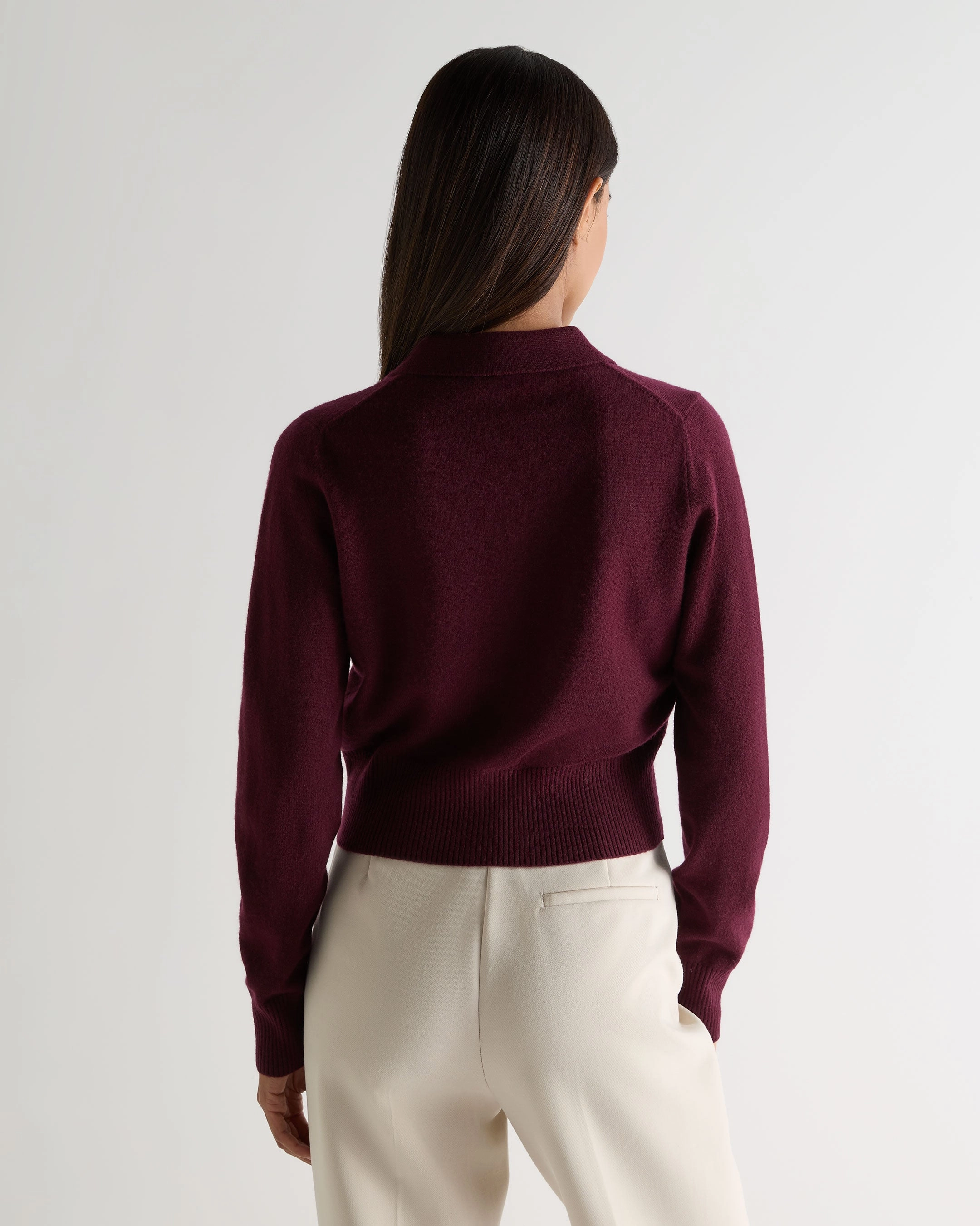 Grab Your Savings Women'S Thea Collared Cashmere Cardigan Bordeaux Red