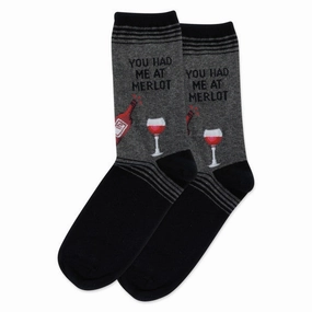 Limited Time Hot Deal Hot Offer Inside Women'S You Had Me At Merlot Socks