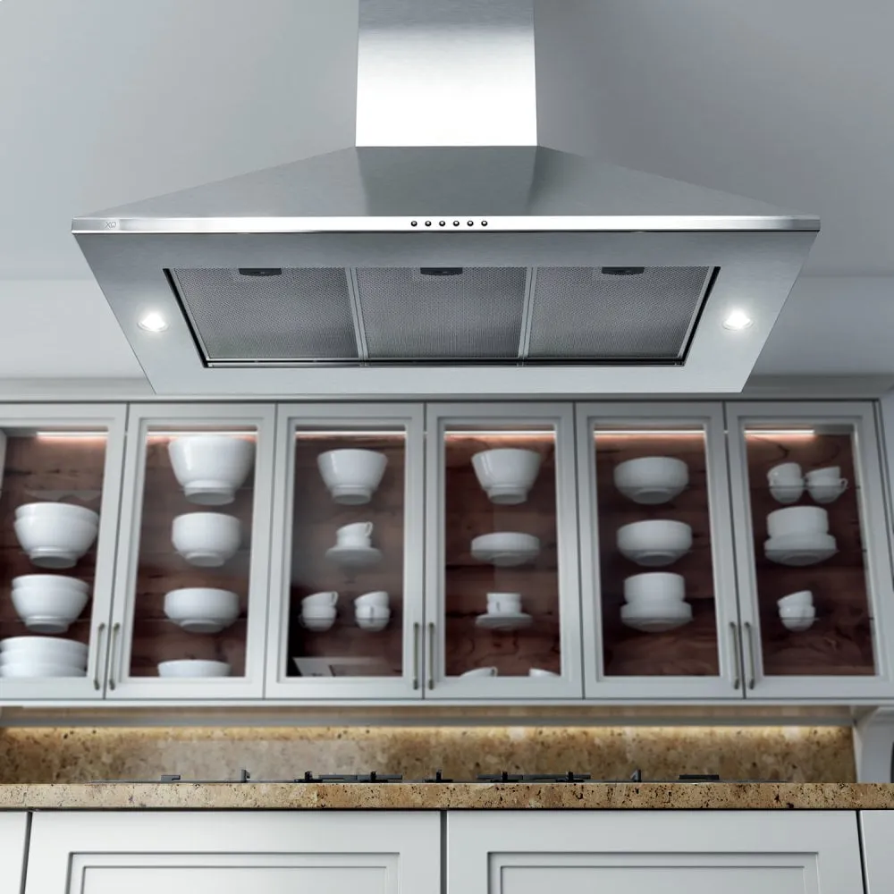 Xo Appliance XOBI36SMUA 395 Cfm 36" Make Up Air Compliant Island Hood Stainless