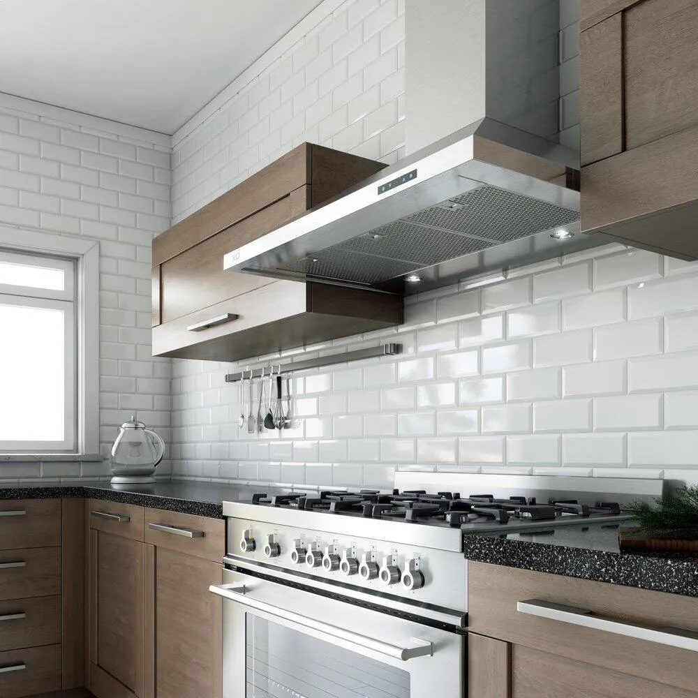 Xo Appliance XOV36KSE 36" 1000 Cfm Italian Made Wall Chimney Range Hood Stainless
